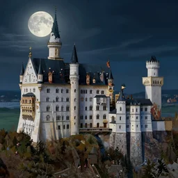 tall gothic elaborate castle of dracula, tall hill, full moon, hyper realistic painting by chiara bautista karl kopinski kim jung giu and weta studio, and lucasfilm and jesper ejsing and norman rockwell greg rutkowski frank frazzeta