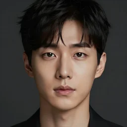 front on portrait of a korean man with double eyelid