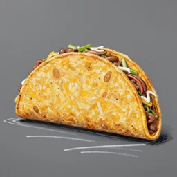 a giant crunchy taco, chalk art by jean - michel basquiat