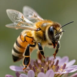 a realistic honey bee with the face of donald trump