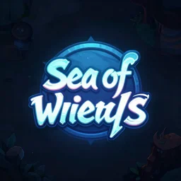 sea of thieves game logo, centred, neon, low detailed
