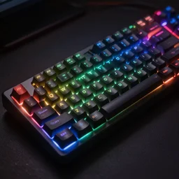RGB Keyboard configured with neonoir colors