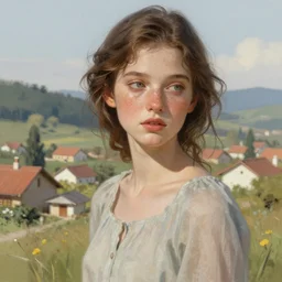 beautiful_natural_village girl with freckles_intricate_elegant_highly_detailed_digital_painting_artstation_concept_art_smooth_sharp_focus_illustration