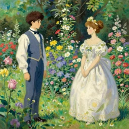 lush flower garden, oil paintings by sargent and leyendecker, ghibli studio, intricate, elegant, illustration hearthstone, by greg rutkowski, by ruan jia, by craig mullins