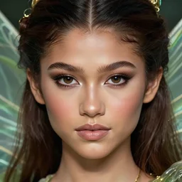 zendaya as a fairy, hyper realistic face, beautiful eyes, fantasy art, in the style of greg rutkowski, intricate, hyper detailed, smooth