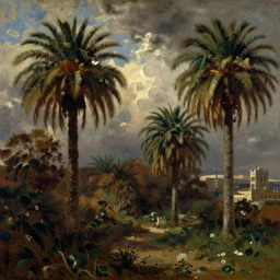 London with Palm trees, painted by Turner