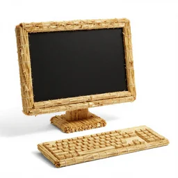 a computer made of straw