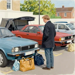 an Englishman visits a car boot sale by David Hockney