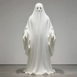 oversized Jeff Koonz sculpture of Derek Acorah as a ghostly apparition