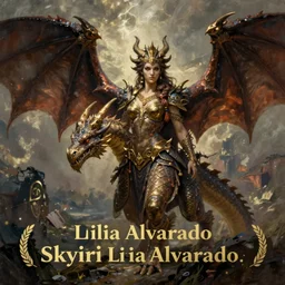 painting of a female dragon from the video game skyrim by lilia alvarado