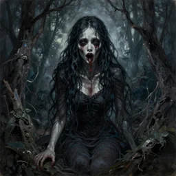 macabre oil painting of a nightmare