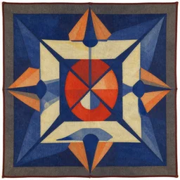 geometric textile art in the style of hilma af klint