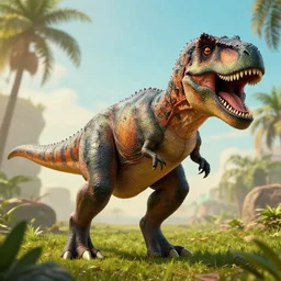 Dwayne Johnson as a dinosaur