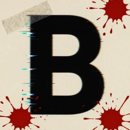 painting of category b film poster with trace of a shots in centre, seamless texture, several blood splatter on the sides, focus render, grainy tape, distortion, few details, illustrations, vhs glitch