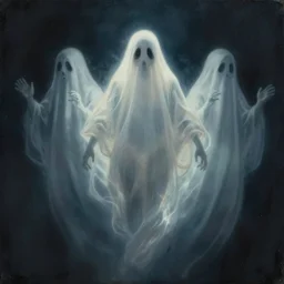 a painting of ghosts, aura, shadows, cinematic, artstation