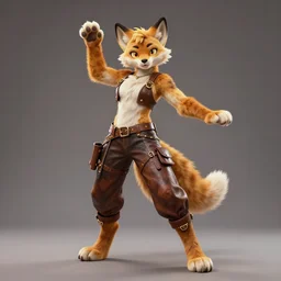 wide angle beautiful full body portrait of a dancing female anthropomorphic anthro lynx fursona wearing steampunk leather pants and no boots, paw pads instead of feet and arms, character design by alena aenami, disney, anime, manga, artgerm, furaffinity, detailed, soft lighting,