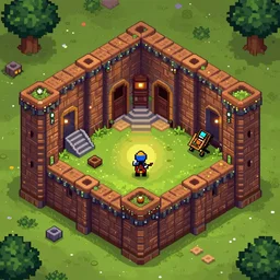 dungeon from rpg game, artstation, in style of nat ali, pixel art