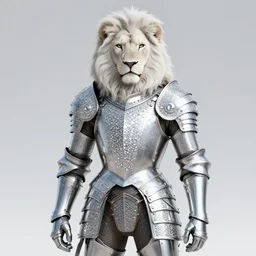 commission of a fit anthro albino lion wearing a diamond victorian armor, science fiction industrial hard science concept art, 8K render octane high definition cgsociety