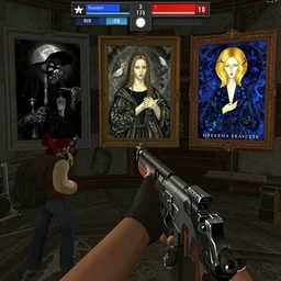 screenshot for a first - person shooter set in the philippines, occult, 3 dcg, george ripley, charles dellschau, hilma af klint, hieronymous bosch
