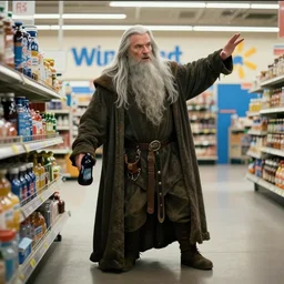 cctv footage of gandalf caught drunk stumbling around walmart,