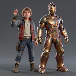 doc brown from back to the future with the infinity gauntlet, trending on artstation, dynamic lighting