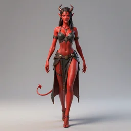 full length complex 3 d hyper realistic smooth ultra sharp render of a gorgeous!! red skinned demoness warrior | art by oh jinwook + 吵 集 仁 儿 on artstaion + takeshi obata + alphonse mucha + jim lee