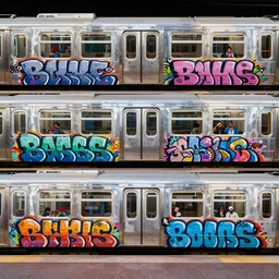 the beastie boys tagging subway cars with graffiti, extremely detailed, sharp focus, wide view, full body shot, smooth, digital illustration, by james jean, by rossdraws, frank franzzeta, mcbess, sakimichan, brosmin, danton fadeev, steve simpson