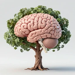 brain, neuroscience, tree, photorealistic