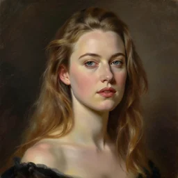 a portrait of Amber Heard, oil painting by Rembrandt van Rijn,