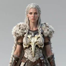a mechanized version of a norse woman, facial piercings, very symmetrical, furry warrior's bone clothing, highly detailed, by vitaly bulgarov, joss nizzi, ben procter, steve jung, concept art, concept art world, pinterest, artstation, unreal engine