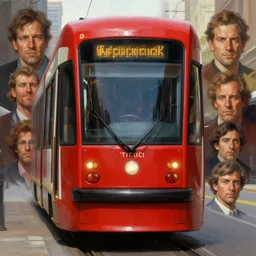 close up sci - fi ttc streetcar poster, ttc streetcar red skin, elegant, highly detailed, centered, digital painting, concept art, smooth, sharp focus, illustration, artgerm, tomasz alen kopera, peter mohrbacher, donato giancola, joseph christian leyendecker, wlop, frank frazetta