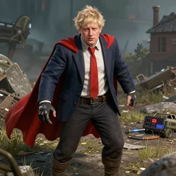 Boris Johnson as a supermutant from Fallout 4