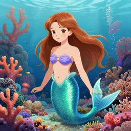 concept art of a beautiful mermaid in a beautiful vibrant coral reef | | cute - fine - face, pretty face, fine details by stanley artgerm lau, wlop, rossdraws, james jean, andrei riabovitchev, marc simonetti, and sakimichan, trending on artstation