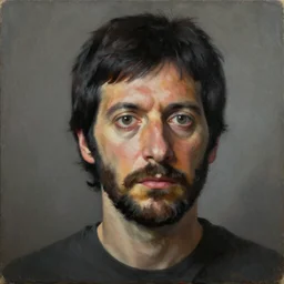 a surrealist portrait of Ringo Starr, floating facial features, oil on canvas