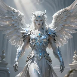 archangel micheal by tsuyoshi nagano, illustration, cinematic lighting, hyperdetailed, 8 k, symmetrical, face enhance, elegant, fantasy, frostbite 3 engine, cryengine, dof, trending on artstation, digital art, crepuscular ray