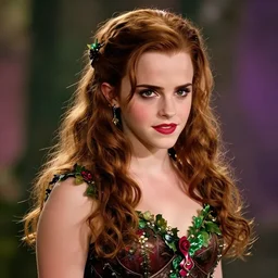 A beautiful portrait of Emma Watson as Poison Ivy from Batman movie, digital art by Eugene de Blaas and Ross Tran, vibrant color scheme, highly detailed, in the style of romanticism, cinematic, artstation, Greg rutkowski