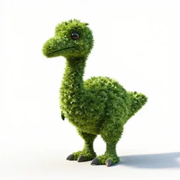 topiary shaped like a dodo, clean 3d render, full body, isolated on a pure white background, centered, entire subject in frame, sharp focus, soft studio lighting
