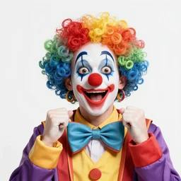 A colorful clown, crazy, funny, stupid, digital art