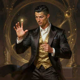 cristiano ronaldo as a strong fantasy magician who does magic, fantasy art, in the style of Andreas Höher, illustration, epic, fantasy, intricate, elgant, amazing detail, digital painting, artstation, concept art, smooth, sharp focus