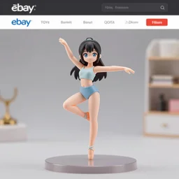 Fine Image on the store website, eBay, Full body, 80mm resin figure of a cute modern dancer girl in red, environmental light from the front