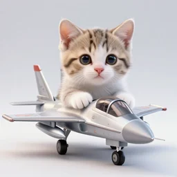 adorable kitten in fighter jet, detailed, 4k, photo