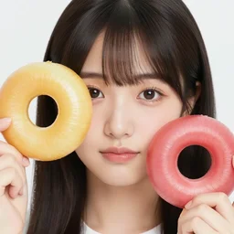 the face of a ridiculously beautiful and cute japanese girl partially made of onion rings of all colors looking down, an ultrafine detailed illustration by james jean, final fantasy, intricate linework, bright colors, behance contest winner, vanitas, angular, altermodern, unreal engine 5 highly rendered, global illumination, radiant light, detailed and intricate environment