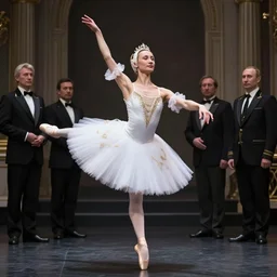 vladimir putin in a ballerina outift, prima ballerina vladimir putin, stuning 3 d render, masterpiece, aura, dark, by donato giancola and greg rutkowski and wayne barlow and zdzisław beksinski, realistic face