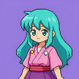 pixel art of aqua from konosuba