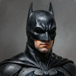 ultra - realistic head and shoulders portrait painting of batman. art by ken kelly. 4 k. ultra - realistic. highly detailed. epic lighting