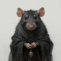 hyper detailed ultra sharp photorealistic portrait of a very old oracle death shaman rat, somber gothic aesthetic, masterpiece, elite, illustration, art by melissa houpert, felix englund, greg rutkowski, organic matte painting, bleak color palette, hard edges, smooth, artstation trending 8 k