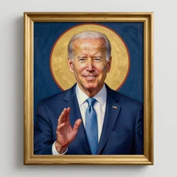a holy painting of joe biden.