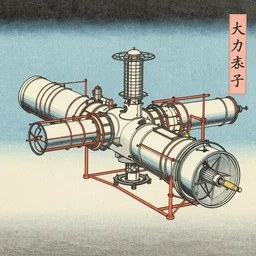 A ukiyo-e print of Space Station, by Utagawa Hiroshige, trending of artstation