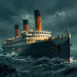 inside titanic ship when it sunk and flooded by tsunami, award winning masterpiece digital art octane render 8 k haunted atmosphere