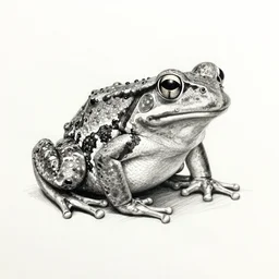a hand drawn sketch of frog, extremely detalied, amazing detailed, highly detailed, stunning